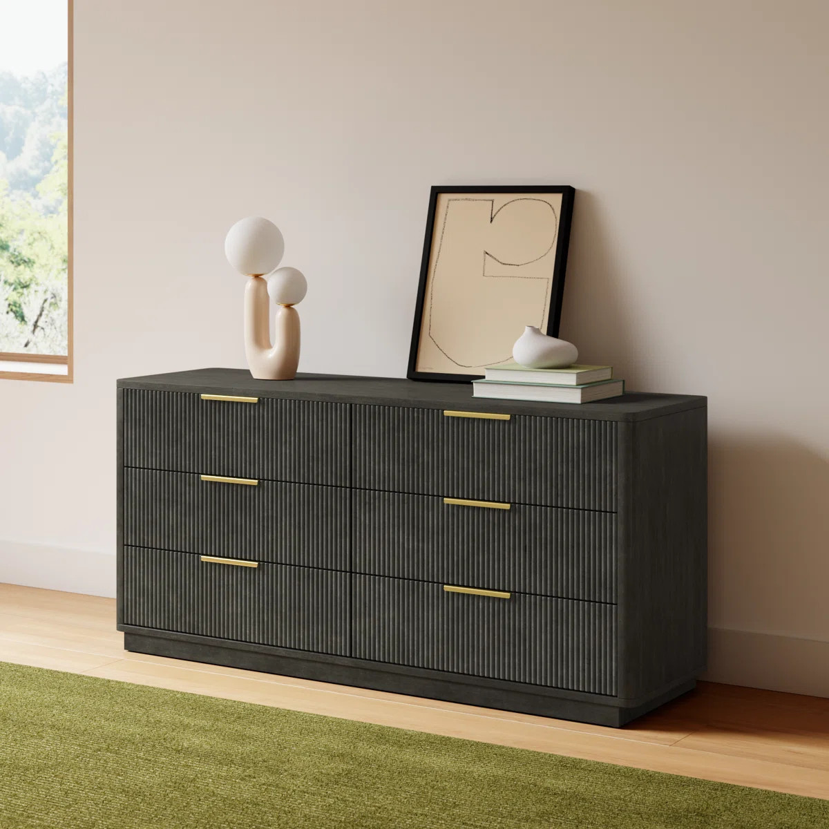 Akira 68" W Reeded 6-Drawer Dresser | Wayfair North America