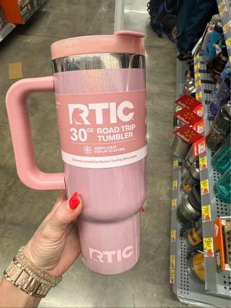 Walmart cup  / RTIC 30 oz Ceramic Lined Road Trip Tumbler, Leak-Resistant Straw Lid, Dusty Rose Glitter / gift idea for her 

#LTKOver40 #LTKTravel #LTKFindsUnder50