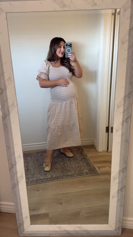The details on this dress are very pretty! Love the smocked chest, ruffle sleeves and tiered skirt! Plus it’s very petite friendly! 

Size small, but I recommend sizing up especially if you’re in your third trimester 

Summer dress, summer fashion, plaid dress, petite dress, summer style, bump friendly 

#LTKBump #LTKFindsUnder50 #LTKStyleTip