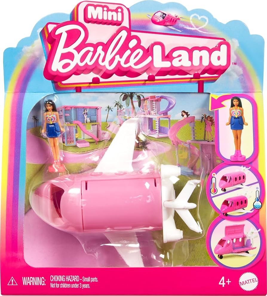 Barbie Mini BarbieLand Doll & Toy Vehicle Set, 1.5-inch Doll & Dreamplane with Working Doors & Co... | Amazon (US)