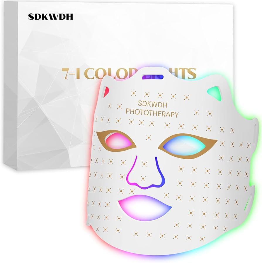 Red Light Therapy for Face, 7 Colors LED Face Mask Light Therapy At Home, Led Face Mask Light The... | Amazon (US)