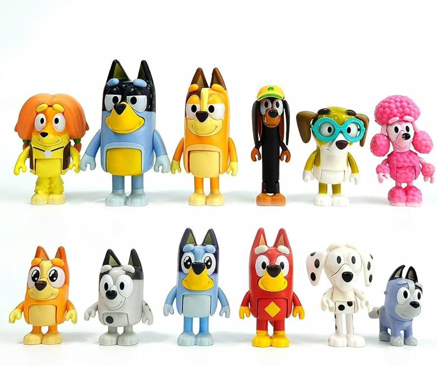 12 Pcs Wolfs-Bluey Figures Toys Playset, Wolves-Action Figurines Family and Friends Set | Amazon (US)