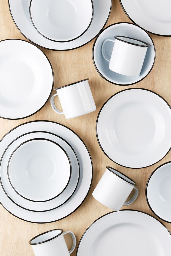16-Piece Edged Enamelware Starter Kit | Urban Outfitters US