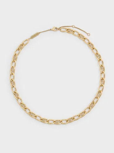 Gold Nyra Mixed-Link Chain Necklace | CHARLES & KEITH | Charles & Keith US