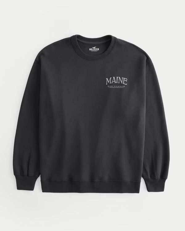 Oversized Bar Harbor Maine Graphic Sweatshirt | Hollister (US)