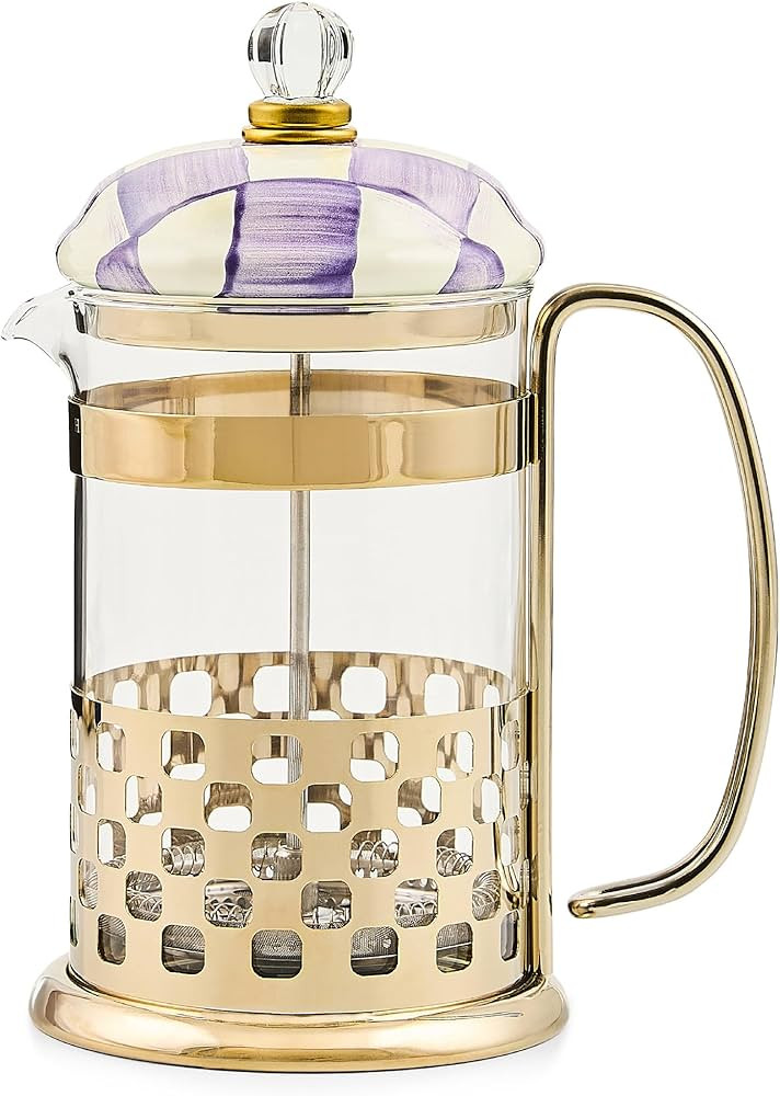 MACKENZIE-CHILDS Coffee French Press, Glass French-Press Coffee Maker, 32-Ounce Capacity, Purple-... | Amazon (US)