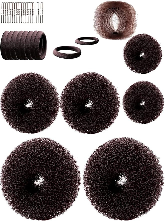 Hair Bun Maker，Hair Doughnut Shaper（ 2 Small,2 Medium,2 Large ）Hair Doughnut Sock Bun For G... | Amazon (US)