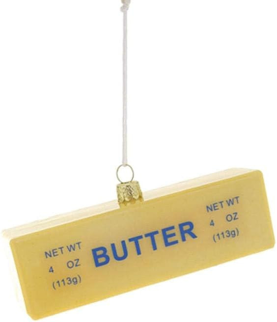 Cody Foster Stick of Butter Kitchen Baking Faux Food Glass Christmas Ornament, Multi | Amazon (US)