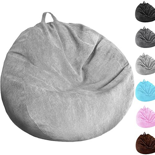 Bean Bag Chair Cover (No Filler) Stuffed Animal Storage Bean Bag Cover Pets Dogs/Cats Lazy Beds. Washable Ultra Soft Corduroy Stuffed for Organizing Plush Toys or Textile, Sack Bean Bag | Amazon (US)