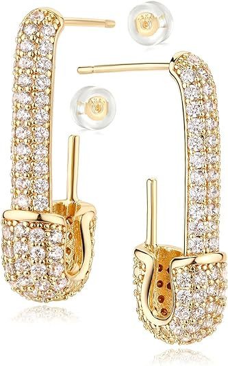 MYEARS Women Hoop Earrings Gold Open C Shape 14K Gold Filled Small Simple Handmade Hypoallergenic... | Amazon (US)