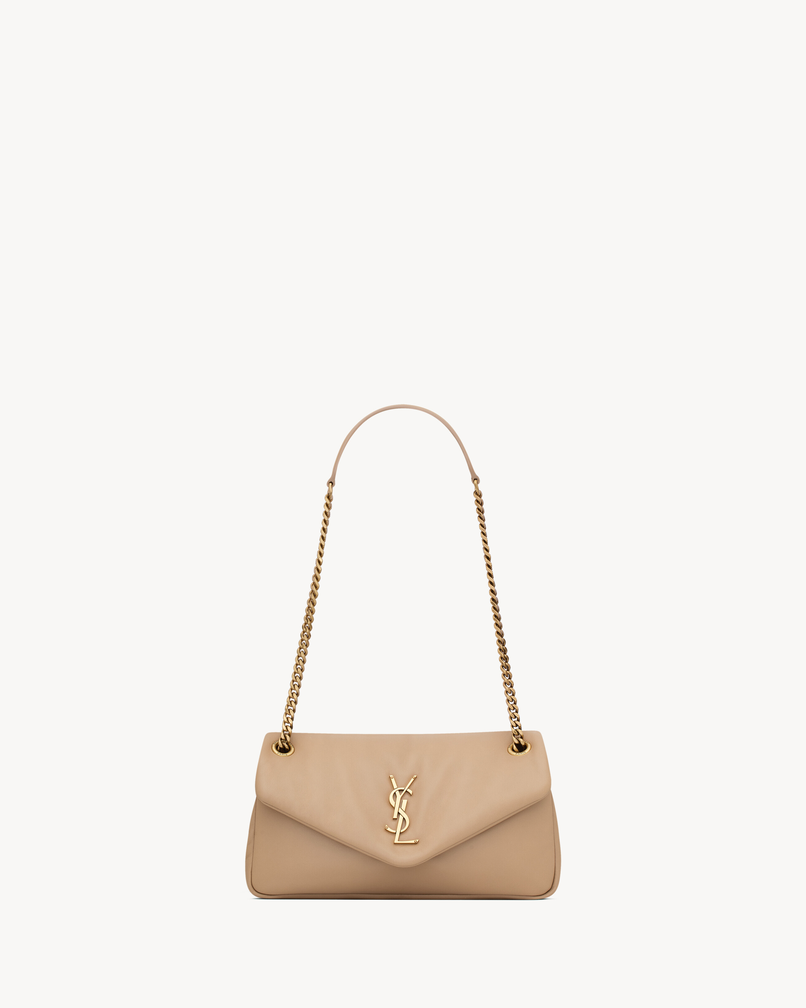 Calypso Small In Plunged Lambskin Amber One Size | Saint Laurent Inc. (Global)