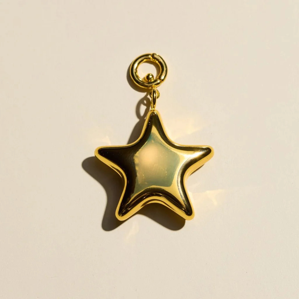 Gold Puffy Star Charm | Nickel and Suede