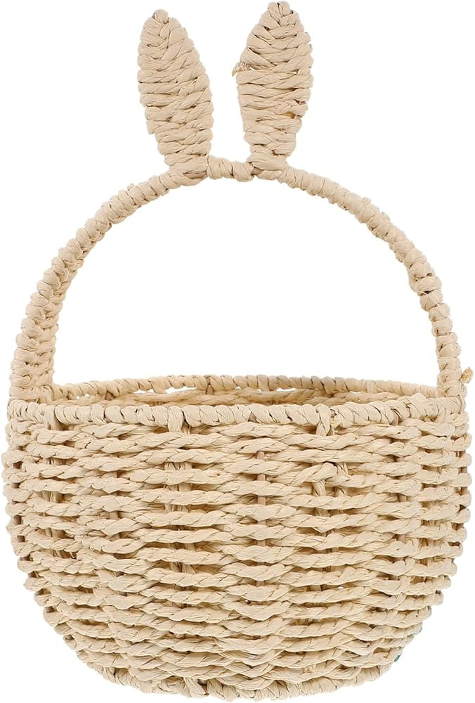 Alipis Woven Bunny Basket with Rabbit Ears Handwoven String Picnic Storage Basket for Home Decor ... | Amazon (US)