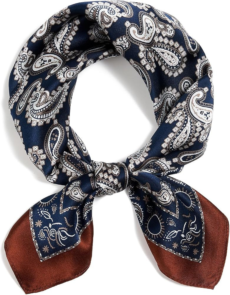 QIUTIMIY 100% Mulberry Silk Scarves for Women Lightweight 21"x21" Square Scarf Small Neckerchief ... | Amazon (US)