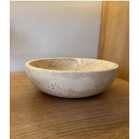 10"" Travertine Bowl-Travertine Serving Bowl-Curved Fruit Bowl-Hand Made-Natural Stone-Free Shipping | Etsy (US)