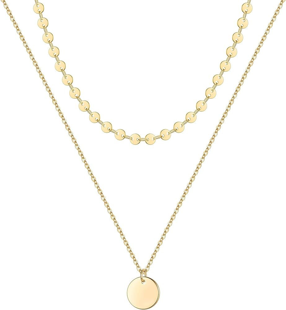 Dainty Gold Choker Necklaces for Women - 14K Gold Plated Handmade Medallion Snake Link Chain Cros... | Amazon (US)