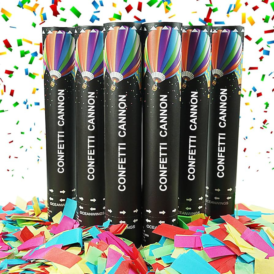 Biodegradable Confetti Cannon Easy Clean - 6 Pack Party Poppers Confetti Shooters for Birthday Gr... | Amazon (US)