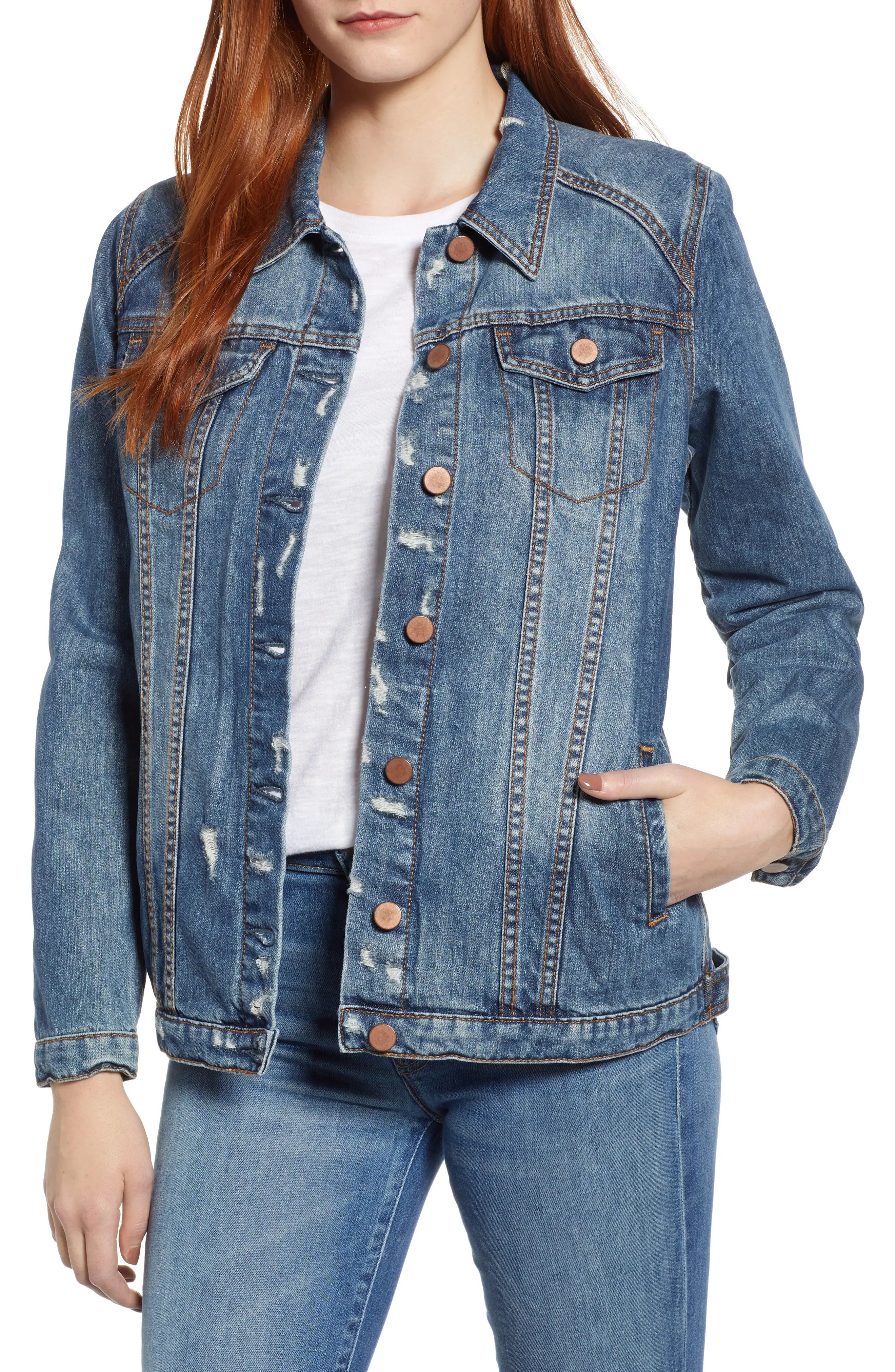 Women's Dear John Denim Madison Girlfriend Jacket, Size Small - Blue | Nordstrom
