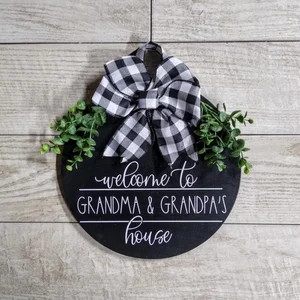 Front Door Decor  Front Door Wreath  Welcome to Grandma and | Etsy | Etsy (US)