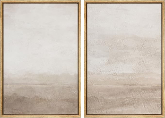 SIGNWIN Framed Canvas Print Wall Art Abstract Wave Pattern Modern Art Minimalist Neutral Decor fo... | Amazon (US)