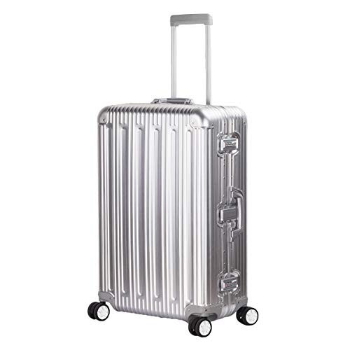 TRAVELKING All Aluminum Suitcase Hard Shell Luggage Case Carry On Spinner Matel Suitcase (Silver, 24 Inch) | Amazon (UK)