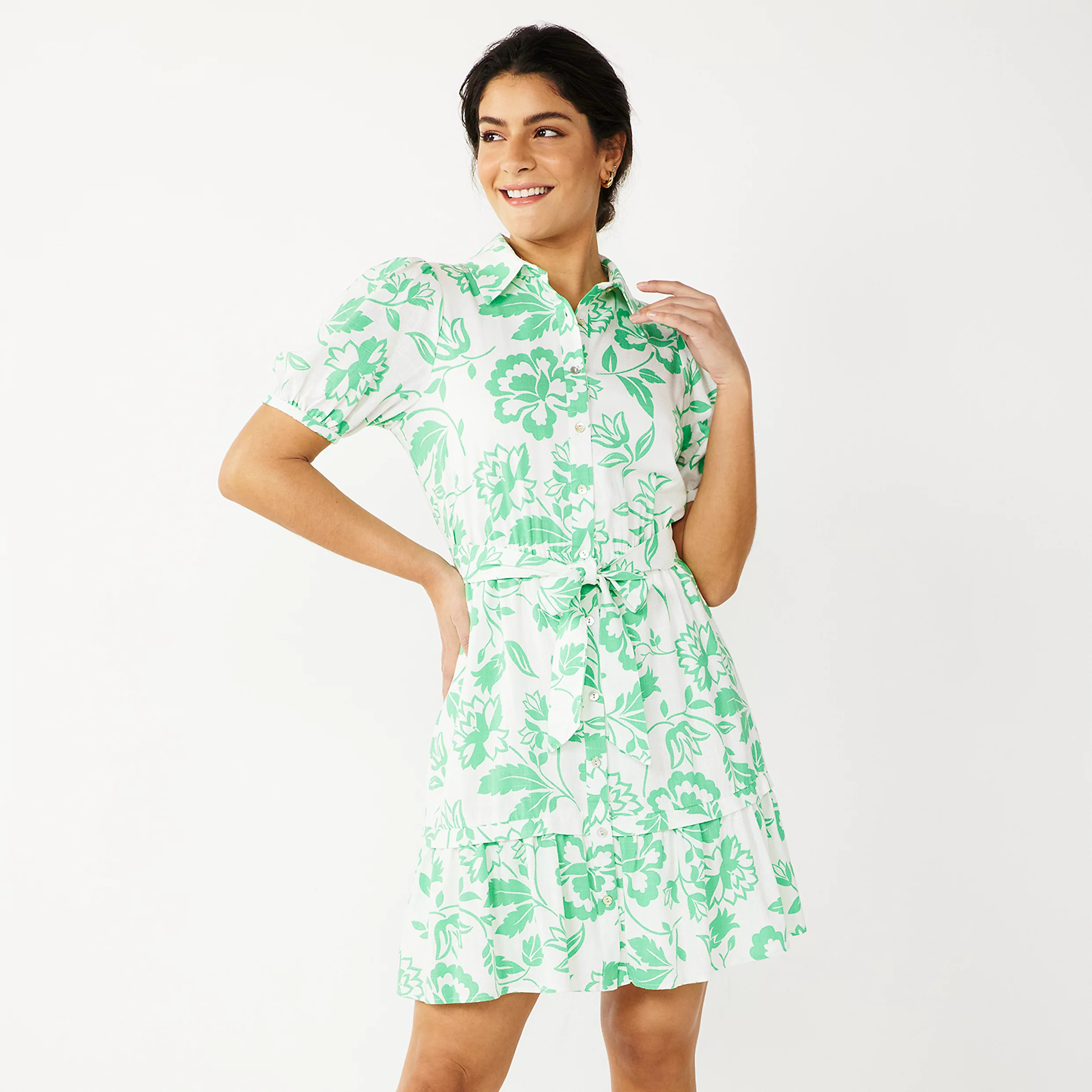 Women's DRAPER JAMES RSVP™ Puff Sleeve Shirt Dress | Kohl's