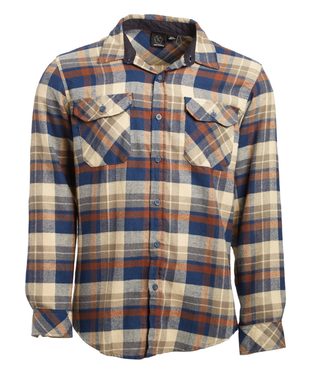 Brown & Blue Plaid Flannel Button-Up - Men | zulily
