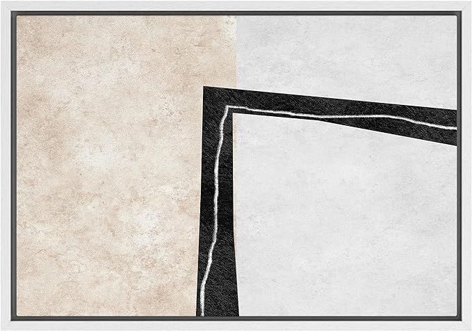 SIGNWIN Framed Canvas Print Wall Art Geometric Brown Black Pastel Color Block Abstract Shape Illustr | Amazon (US)