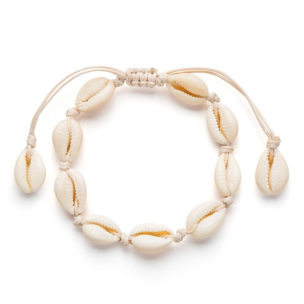 Fesciory Puka Shell Anklet for Women Summer Natural Cowrie Adjustable Ankle Bracelet, Handmade Bo... | Amazon (US)