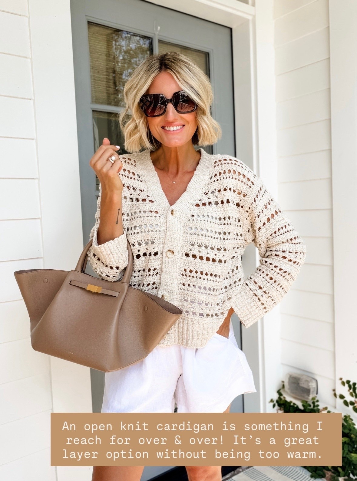 This open knit cardigan is so great for transitioning into hotter weather! Wearing S in the cardigan & XS in the shorts.

Loverly Grey, Target find, Target fashion, neutral cardigan, open knit cardigan, white linen shorts outfit, closet staples, wardrobe staples, closet basics

#LTKootd #LTKSeasonal
