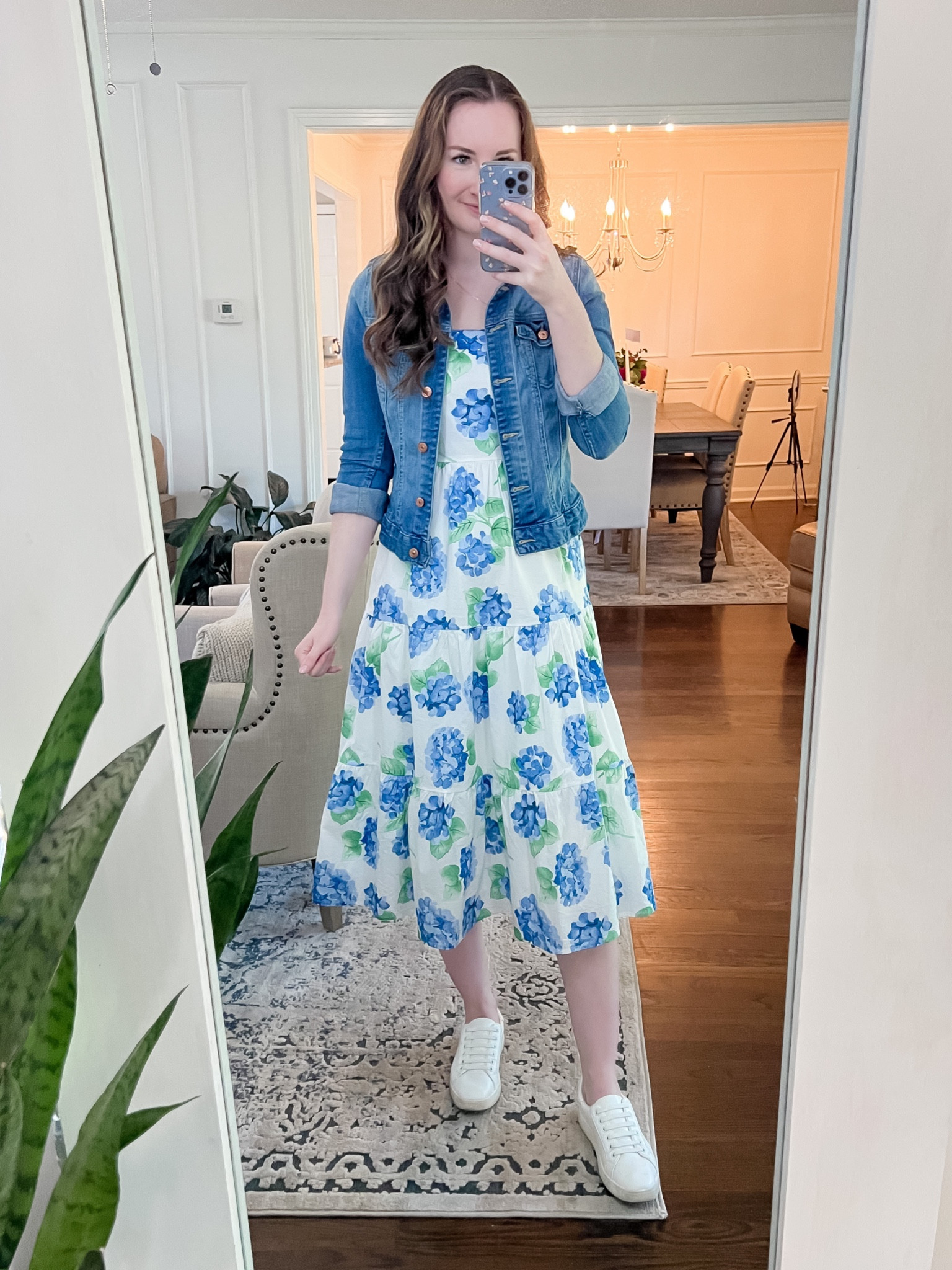 Hydrangea summer sundress 
Wearing a small, jacket is old from H&M 

#LTKSeasonal