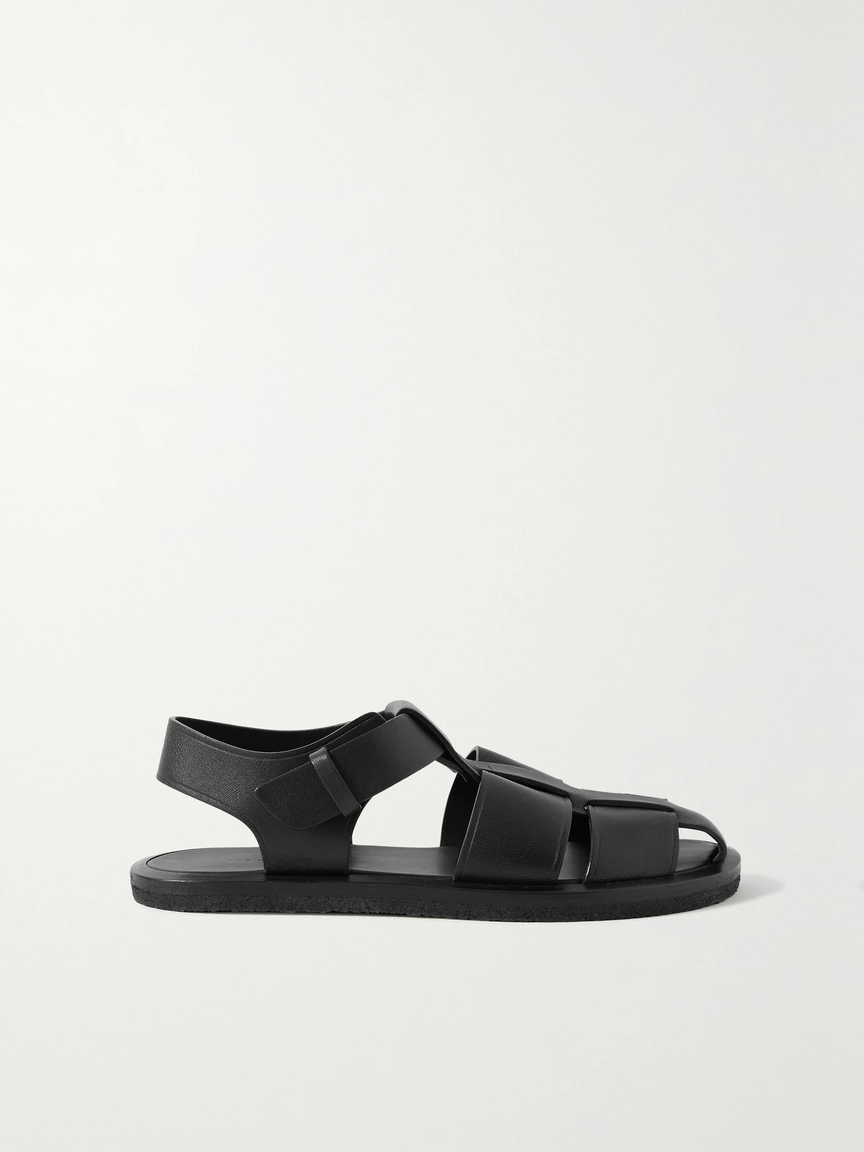 The Row - Fisherman Woven Leather Sandals - Black | NET-A-PORTER (UK & EU)