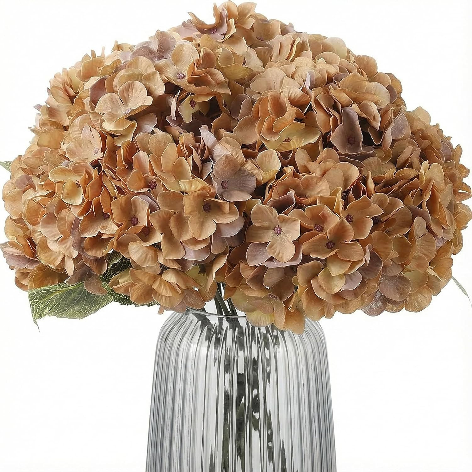 2Bouquets 20" Brown Silk Hydrangea Artificial Flowers | Amazon (US)
