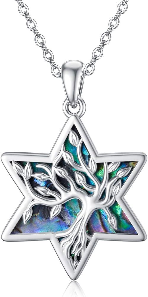 ONEFINITY Tree of Life Necklace 925 Sterling Silver Abalone Shell Celtic Knot Pendant Necklace fo... | Amazon (US)