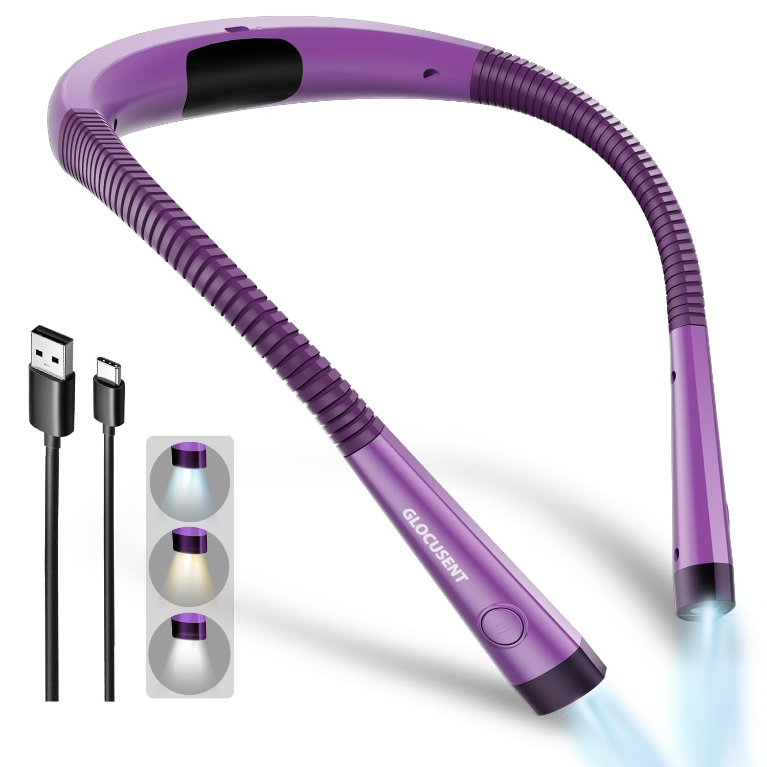 Glocusent Leselampe Hals, Leselampe Buch mit 3 Farben & 6 Helliggkeitsstufen, Nackenlampe Wiedera... | Amazon (DE)