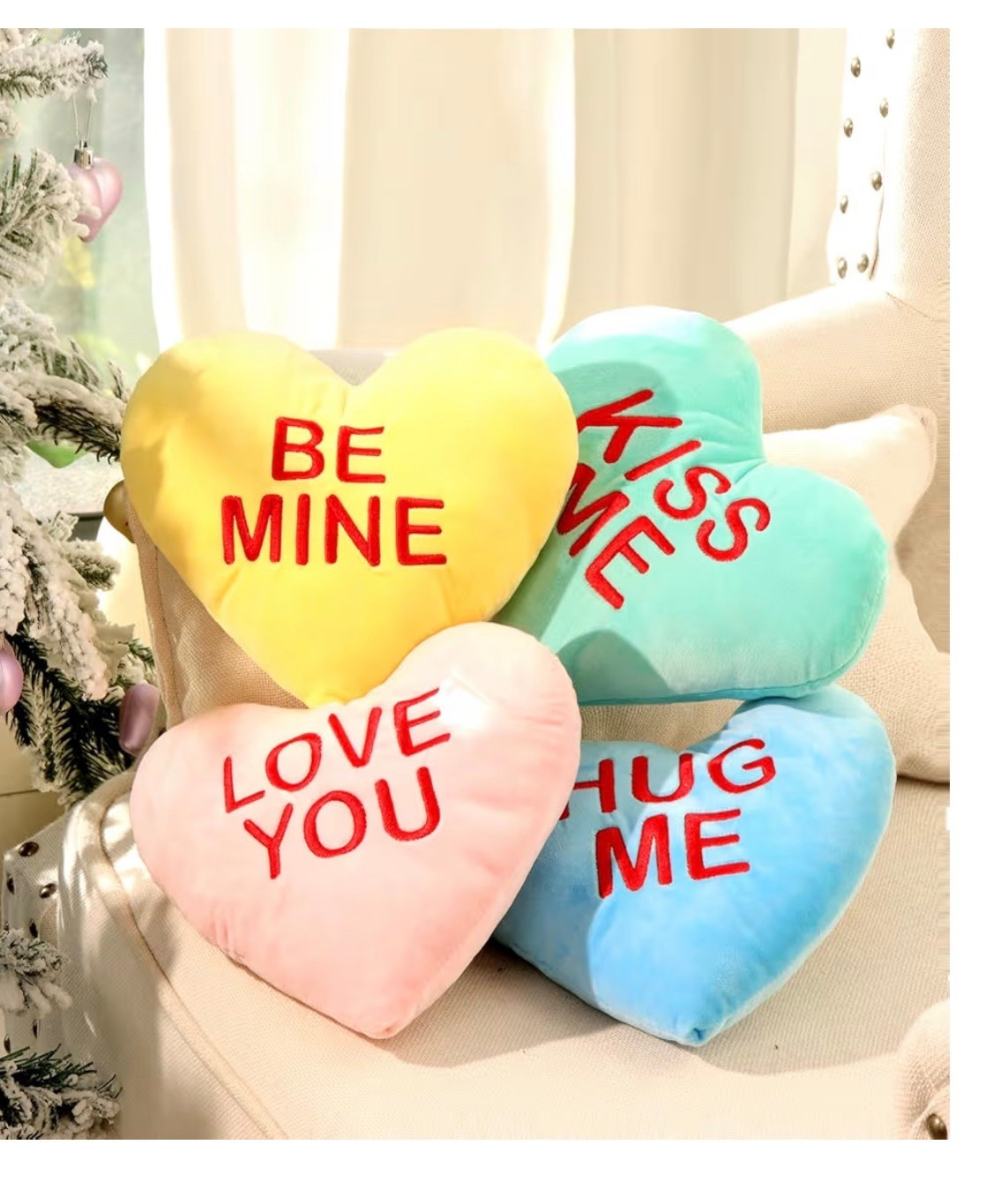 Valentines Day Decor, 4pcs Love Heart Shaped Pillows, 8"x9" Candy Heart Stuffed Plush Valentines Day Decorations, Throw Pillows for Valentines Gifts, Bedroom, Sofa, Holiday Pillows


#LTKHome #LTKSeasonal #LTKWedding