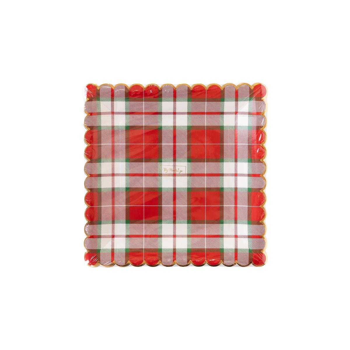 Cozy Lodge Square Scallop Plaid Plate | My Mind's Eye