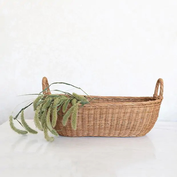 Double Handle Woven Wicker Basket | Antique Farm House