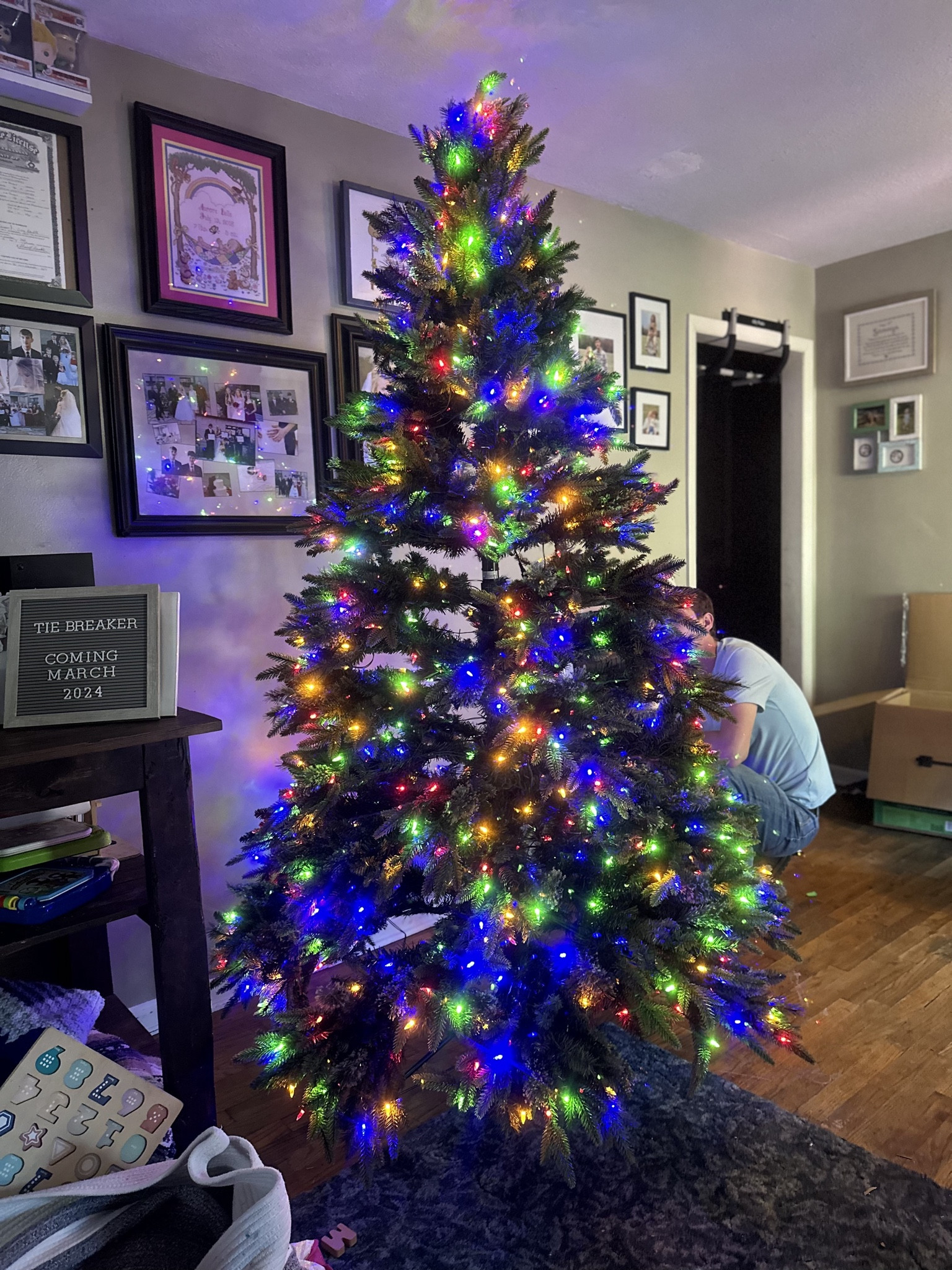 Beautiful holiday living 7.5 ft pine pre-lit Christmas tree with led lights trending now 🎄🫶🏼 easy assembly light change and metal stand 

#LTKSeasonal #LTKHoliday #LTKGiftGuide
