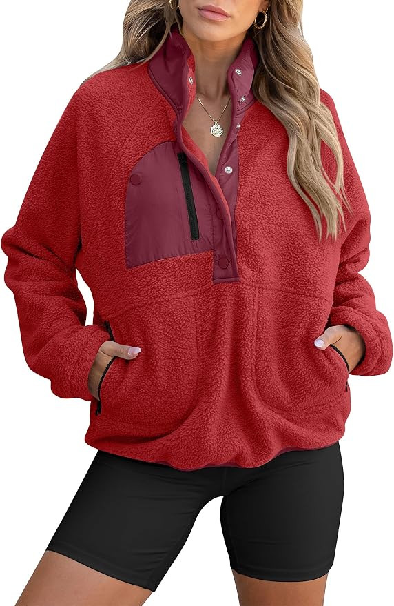 ANRABESS Women Fuzzy Fleece Pullover Sherpa Jackets | Amazon (US)
