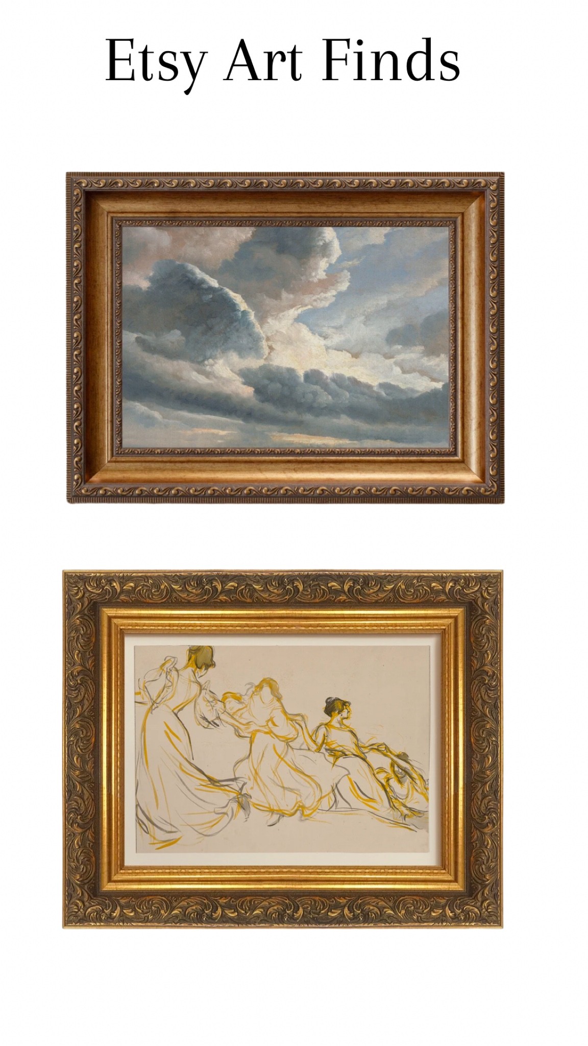 Framed vintage prints, art, oil painting, Sketch, gold frame, decor 

#LTKCyberweek #LTKstyletip #LTKhome