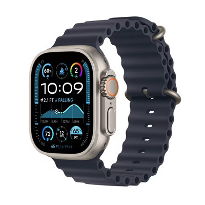 Apple Watch Ultra 2 GPS + Cellular 49mm Natural Titanium Case with Navy Ocean Band | Target