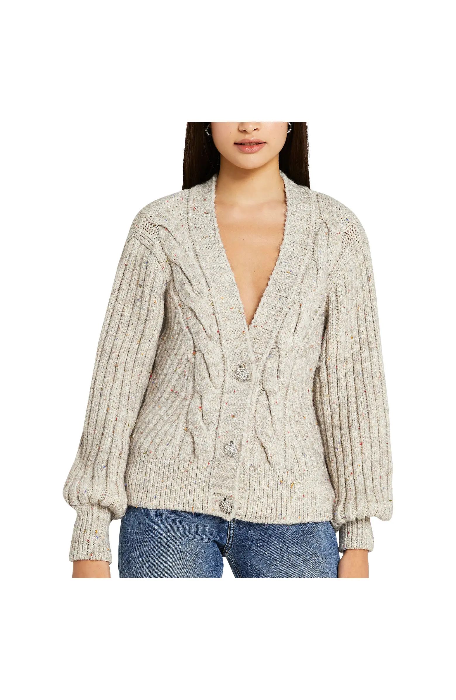 River Island Chunky Cable Knit Cardigan | Nordstrom | Nordstrom