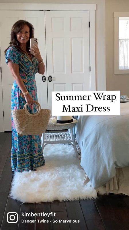 The prettiest wrap style maxi dress. Sizes small to XXLarge. The wrap style floral dress features a v-neck, butterfly sleeves, and a relaxed feel. Unlined but the floral fabric makes it easy to wear. The perfect dress for nights out and as a vacation dress. 
kimbentley, summer outfit, spring dress, festival,

#LTKFestival #LTKSeasonal #LTKfindsunder50