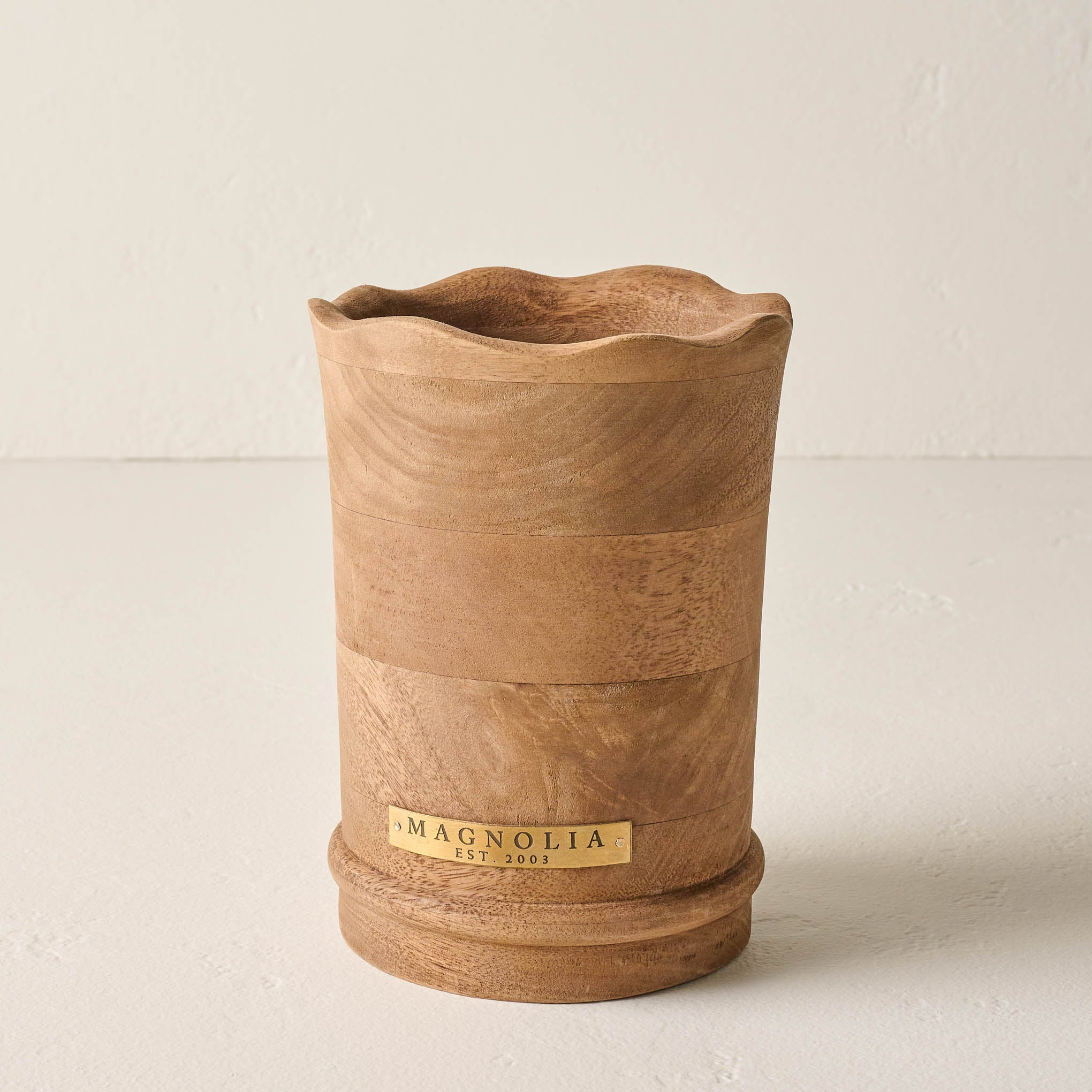Magnolia Antiqued Wood Utensil Holder | Magnolia