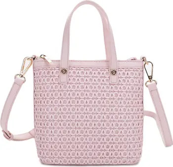 Mia Mini Woven Vegan Leather Crossbody Tote | Nordstrom