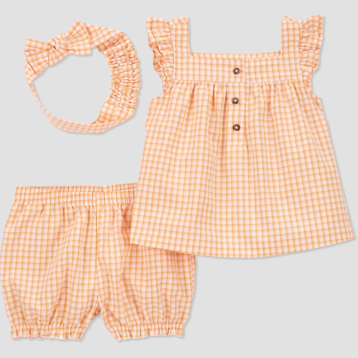 Carter's Just One You® Baby Girls' Pastel Gingham Top & Bottom Set - Yellow | Target