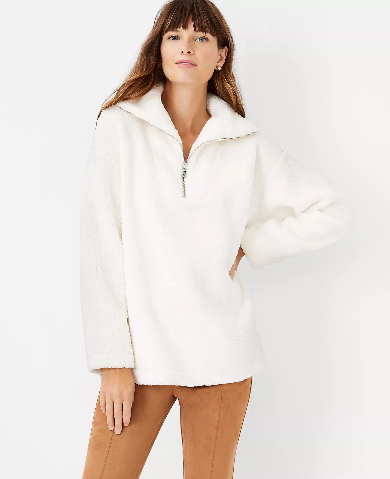 Sherpa Zip Sweatshirt | Ann Taylor (US)