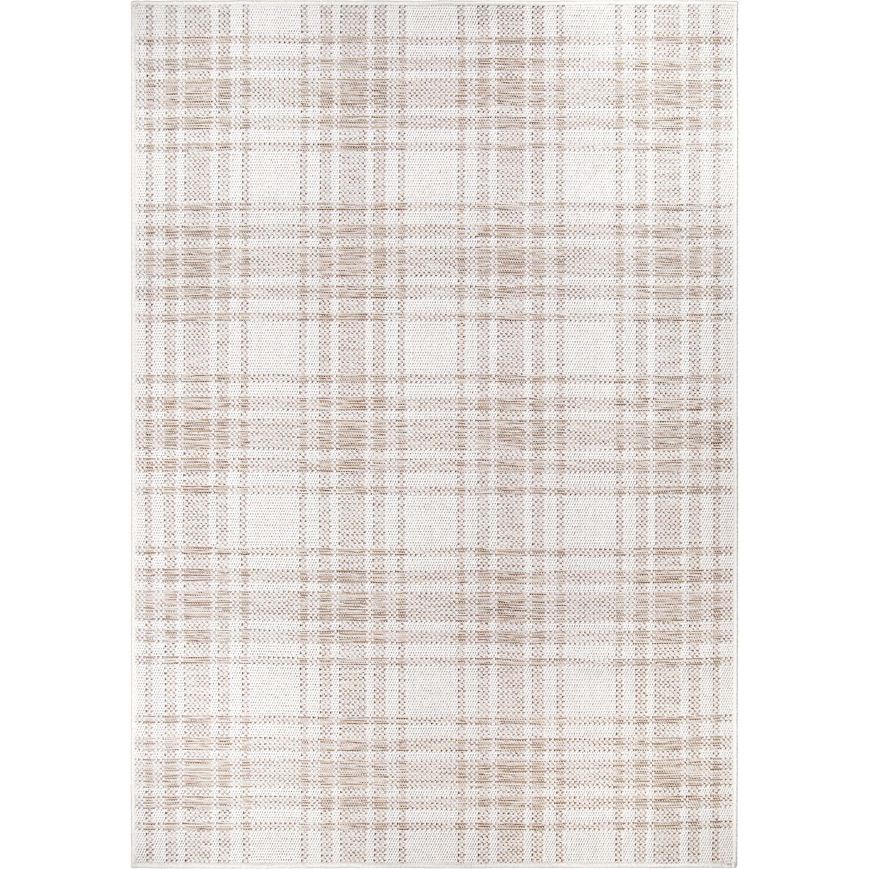 My Texas House Hampshire Plaid Reversible Indoor/ Outdoor Area Rug, Natural Driftwood, 8' x 10' | Walmart (US)