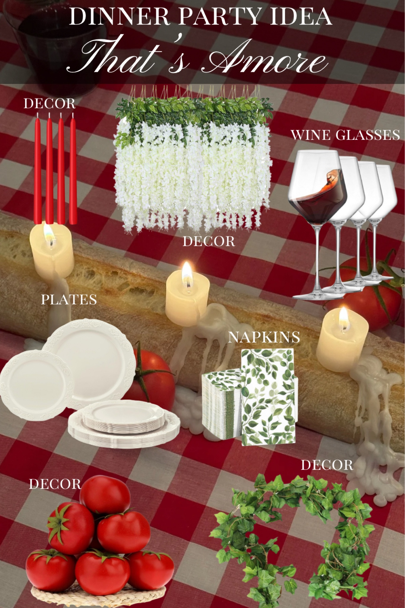 An Italian themed dinner party is so trendy!! I’ll definitely be planning one this year. We love the “that’s amore” title!!

Dinner party
Dinner party ideas
Dinner party themes
Italian decor
Table scape
Table setting
Dinner party decor
Dinner party inspo
Dinner party menu 
Dinner party menu ideas
Dinner party ideas for adults
Dinner party table setting
Dinner party photo ideas 

#LTKSaleAlert #LTKParties #LTKSeasonal